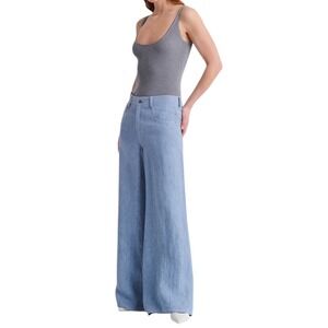 TWP Women Sz 2 Tiny Dance Wide Leg Cotton/HempHigh Rise Pants Jeans Made in USA